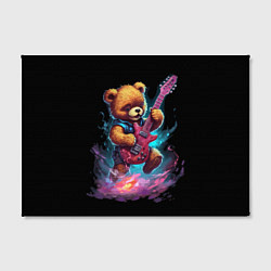 Холст прямоугольный Большой плюшевый медведь играет на гитаре, цвет: 3D-принт — фото 2