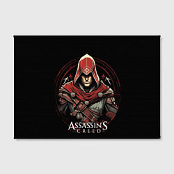 Холст прямоугольный Assassins creed в красном капюшоне, цвет: 3D-принт — фото 2
