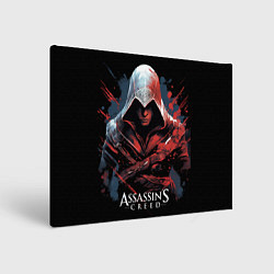 Холст прямоугольный Assassins creed красная краска, цвет: 3D-принт