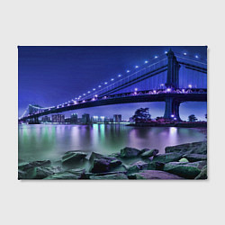 Холст прямоугольный Вечерняя Америка - мост, цвет: 3D-принт — фото 2