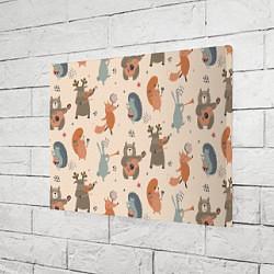 Холст прямоугольный Животные с инструментами, цвет: 3D-принт — фото 2