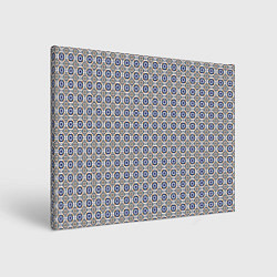 Холст прямоугольный Сине-белая марокканская мозаика, цвет: 3D-принт