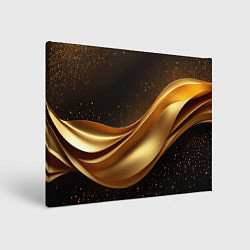 Холст прямоугольный Золотая стильная абстракция на черном фоне, цвет: 3D-принт