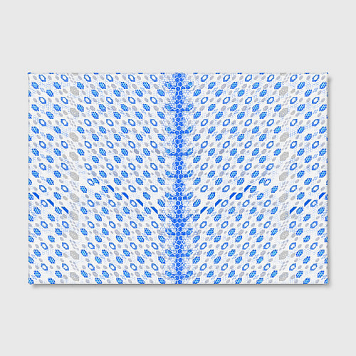 Картина прямоугольная Синие киберпанк ячейки на белом фоне / 3D-принт – фото 2