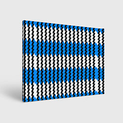 Холст прямоугольный Вертикальные бело-синие полосы, цвет: 3D-принт