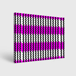 Холст прямоугольный Вертикальные бело-розовые полосы, цвет: 3D-принт