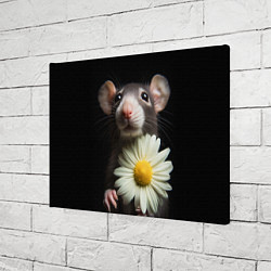 Холст прямоугольный Крыс и ромашка, цвет: 3D-принт — фото 2