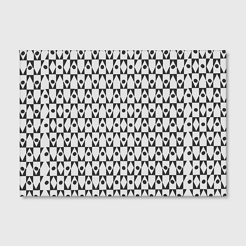 Картина прямоугольная Чёрно-белые ромбы и круги на белом фоне / 3D-принт – фото 2