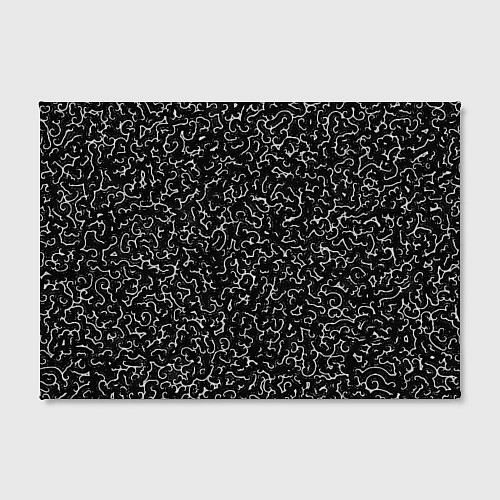 Картина прямоугольная Белые завитушки на черном фоне / 3D-принт – фото 2