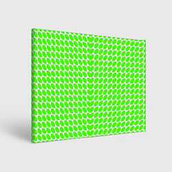 Картина прямоугольная Зелёные лепестки шестиугольники