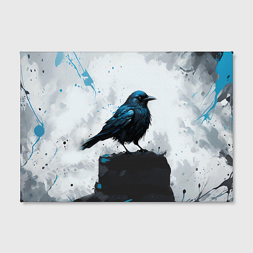 Картина прямоугольная Ворон с чёрно-голубым оперением / 3D-принт – фото 2