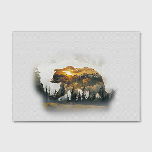 Картина прямоугольная Медведь и абстрактный лес / 3D-принт – фото 2