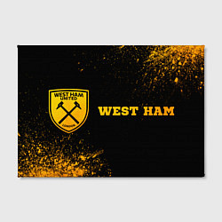 Холст прямоугольный West Ham - gold gradient по-горизонтали, цвет: 3D-принт — фото 2