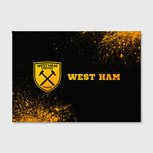 Картина прямоугольная West Ham - gold gradient по-горизонтали / 3D-принт – фото 2