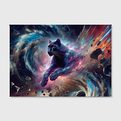 Холст прямоугольный Космическая пантера - нейросеть, цвет: 3D-принт — фото 2