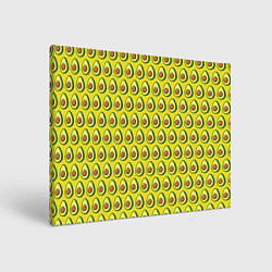Холст прямоугольный Паттерн с авокадо в разрезе, цвет: 3D-принт