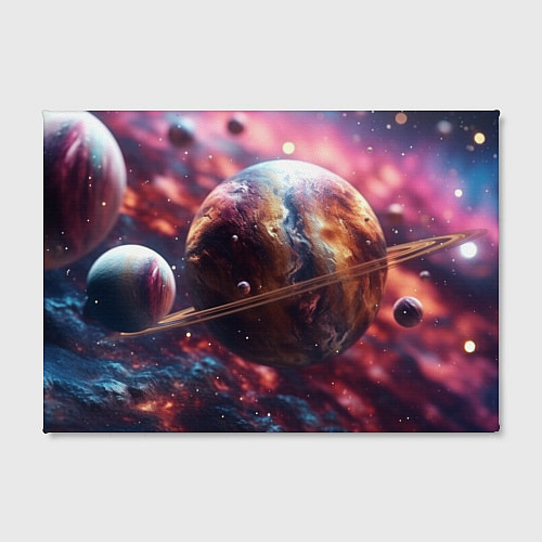 Картина прямоугольная Объемный космос и планеты / 3D-принт – фото 2