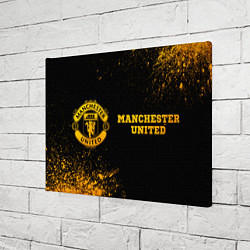 Холст прямоугольный Manchester United - gold gradient по-горизонтали, цвет: 3D-принт — фото 2