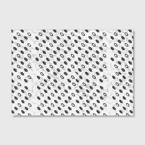 Картина прямоугольная Чёрные шестиугольники на белом фоне / 3D-принт – фото 2