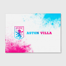 Холст прямоугольный Aston Villa neon gradient style по-горизонтали, цвет: 3D-принт — фото 2
