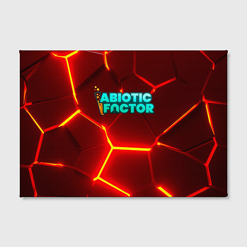 Картина прямоугольная Abiotic Factor логотип на красном неоновом фоне / 3D-принт – фото 2