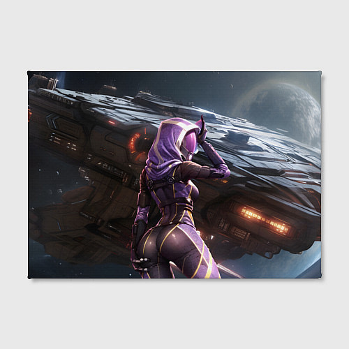 Картина прямоугольная Mass Effect ТалиЗора и космический корабль / 3D-принт – фото 2