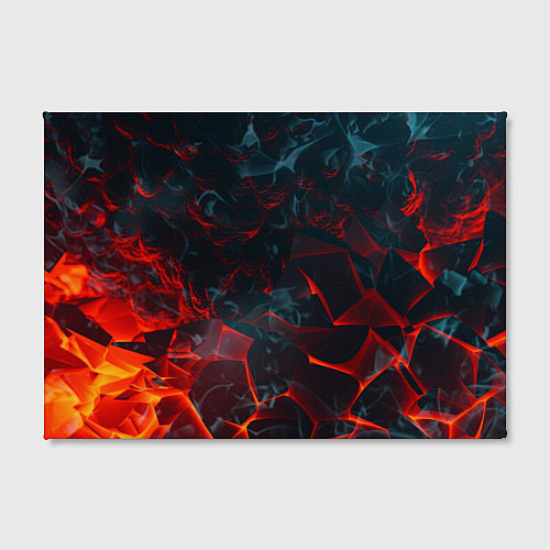 Картина прямоугольная Темная абстракция с разломом красных плит / 3D-принт – фото 2