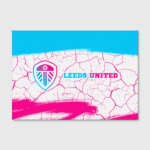 Картина прямоугольная Leeds United neon gradient style по-горизонтали / 3D-принт – фото 2