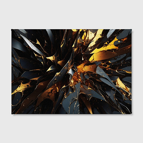 Картина прямоугольная Раскол черных плит и янтаря / 3D-принт – фото 2