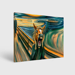 Холст прямоугольный Лошадь кричит на картине Эдварда Мунка, цвет: 3D-принт