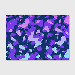 Холст прямоугольный Паттерн с розовыми фиолетовыми и голубыми пятнами, цвет: 3D-принт — фото 2