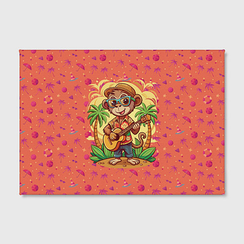 Картина прямоугольная Обезьянка с гитарой летний вайб / 3D-принт – фото 2