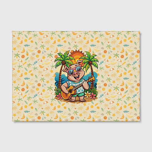 Картина прямоугольная Свинья с гитарой жаркое лето / 3D-принт – фото 2