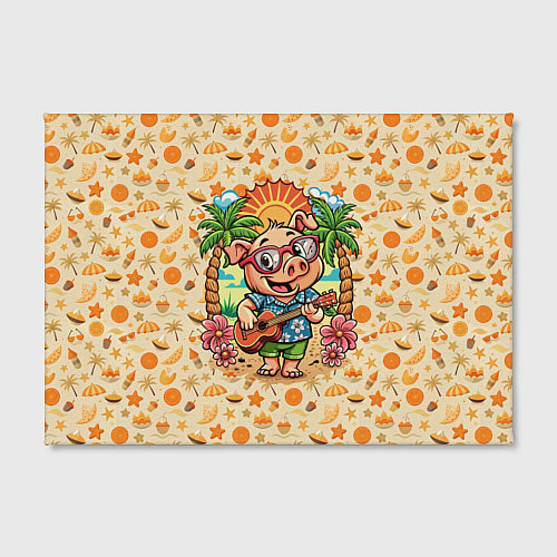 Картина прямоугольная Свинка с гитарой жаркое лето / 3D-принт – фото 2