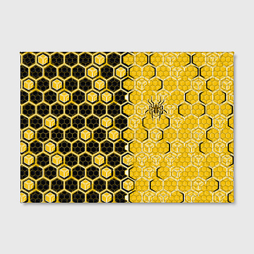 Картина прямоугольная Киберпанк соты шестиугольники жёлтый и чёрный с па / 3D-принт – фото 2