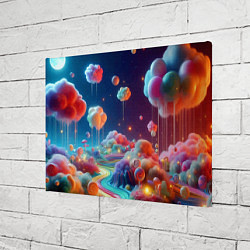 Холст прямоугольный Planet chupa chups - neon glow, цвет: 3D-принт — фото 2