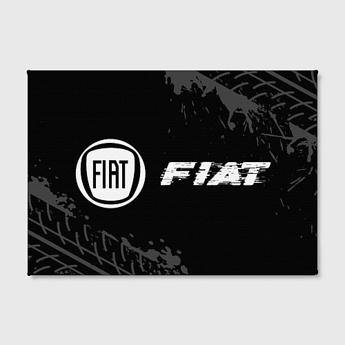 Картина прямоугольная Fiat speed на темном фоне со следами шин по-горизо / 3D-принт – фото 2