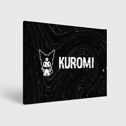 Холст прямоугольный Kuromi glitch на темном фоне по-горизонтали, цвет: 3D-принт