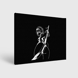 Холст прямоугольный 2B с катаной - Nier automata, цвет: 3D-принт