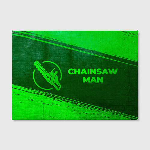 Картина прямоугольная Chainsaw Man - green gradient по-горизонтали / 3D-принт – фото 2