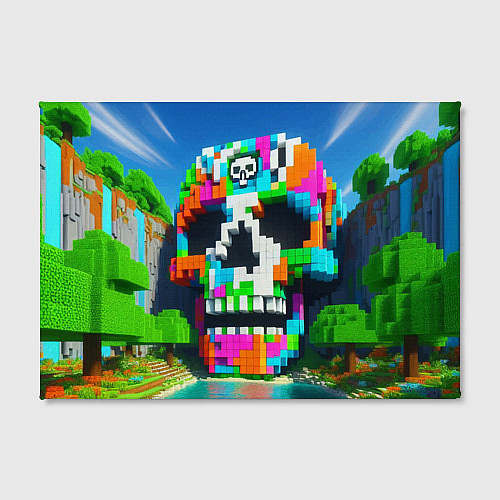 Картина прямоугольная Minecraft landscape with skull - ai art fantasy / 3D-принт – фото 2