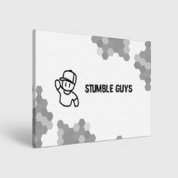 Холст прямоугольный Stumble Guys glitch на светлом фоне по-горизонтали, цвет: 3D-принт