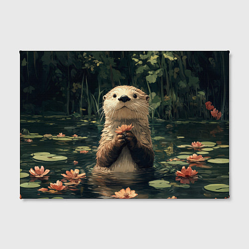 Картина прямоугольная Выдра в лесном пруду / 3D-принт – фото 2