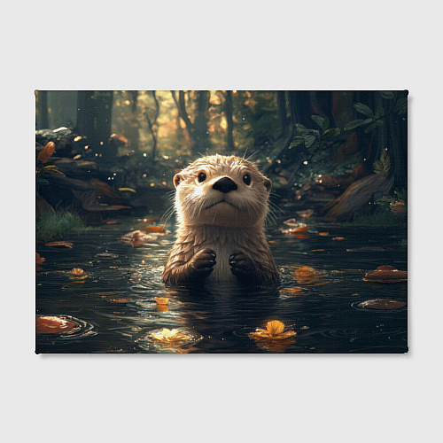 Картина прямоугольная Выдра в летнем пруду / 3D-принт – фото 2