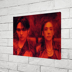 Холст прямоугольный Hyunjin and Minho in red smoke, цвет: 3D-принт — фото 2