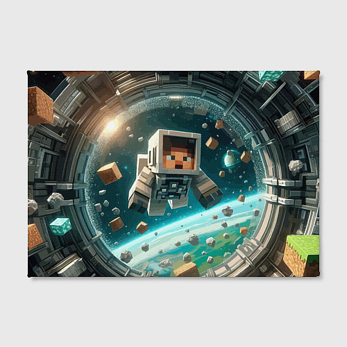 Картина прямоугольная An astronaut in outer space - Minecraft / 3D-принт – фото 2