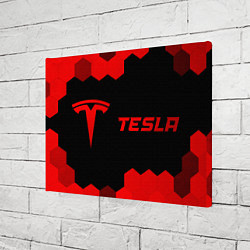 Холст прямоугольный Tesla - red gradient по-горизонтали, цвет: 3D-принт — фото 2