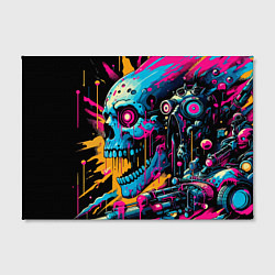 Холст прямоугольный Cool cyber skull - ai art, цвет: 3D-принт — фото 2