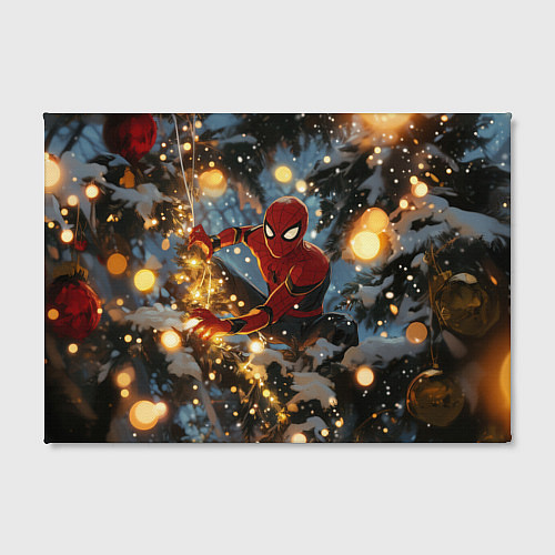 Картина прямоугольная Spiderman на новогодней елке / 3D-принт – фото 2