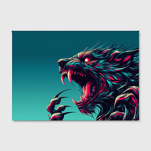 Картина прямоугольная Свирепый оборотень - нейроарт / 3D-принт – фото 2